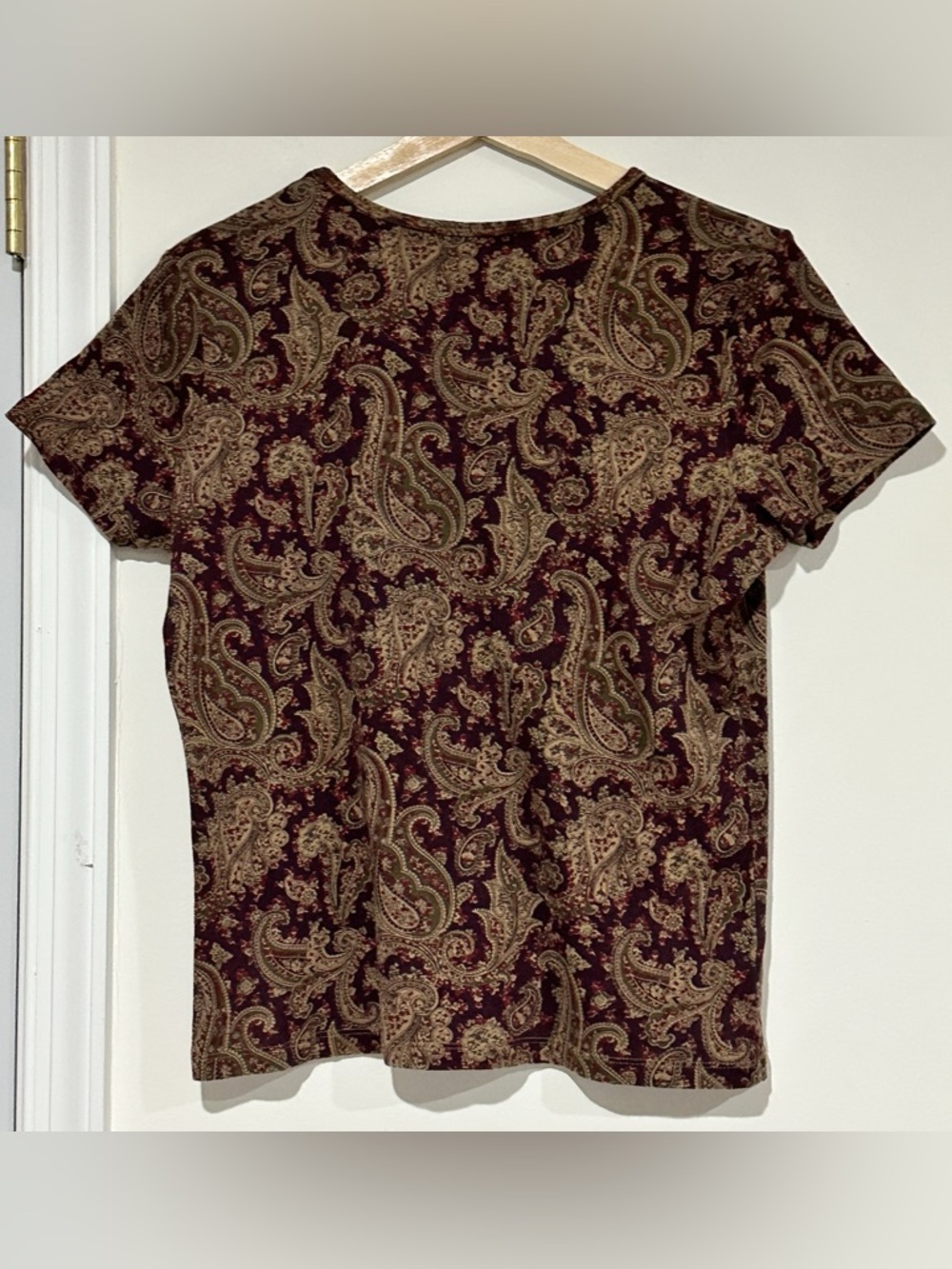Vintage Lauren Ralph Lauren Paisley Print Short Sleeve Top - Picture 2 of 5
